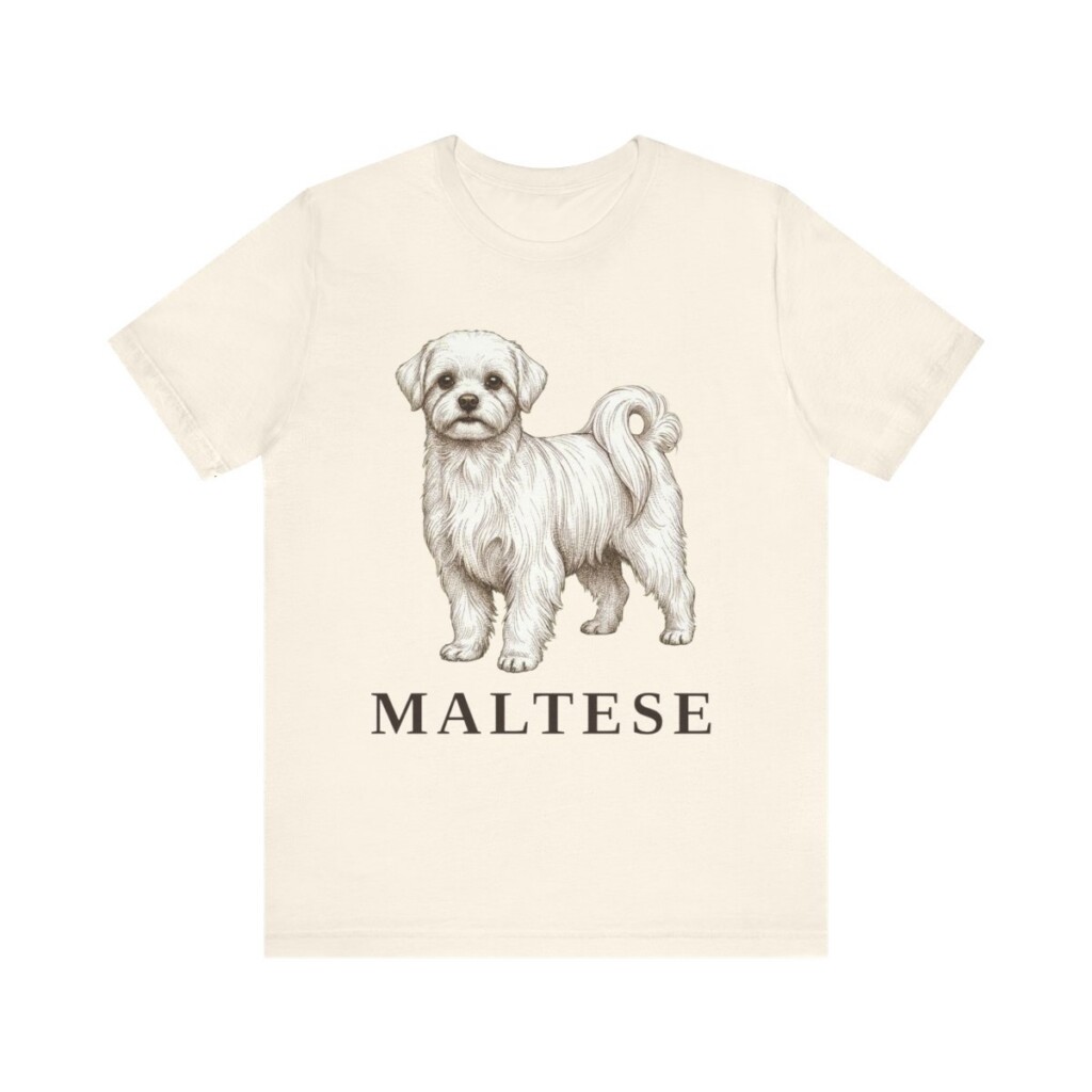 Maltese Lover Shirt, Vintage Dog Sketch Tee, Dog Lover Gift