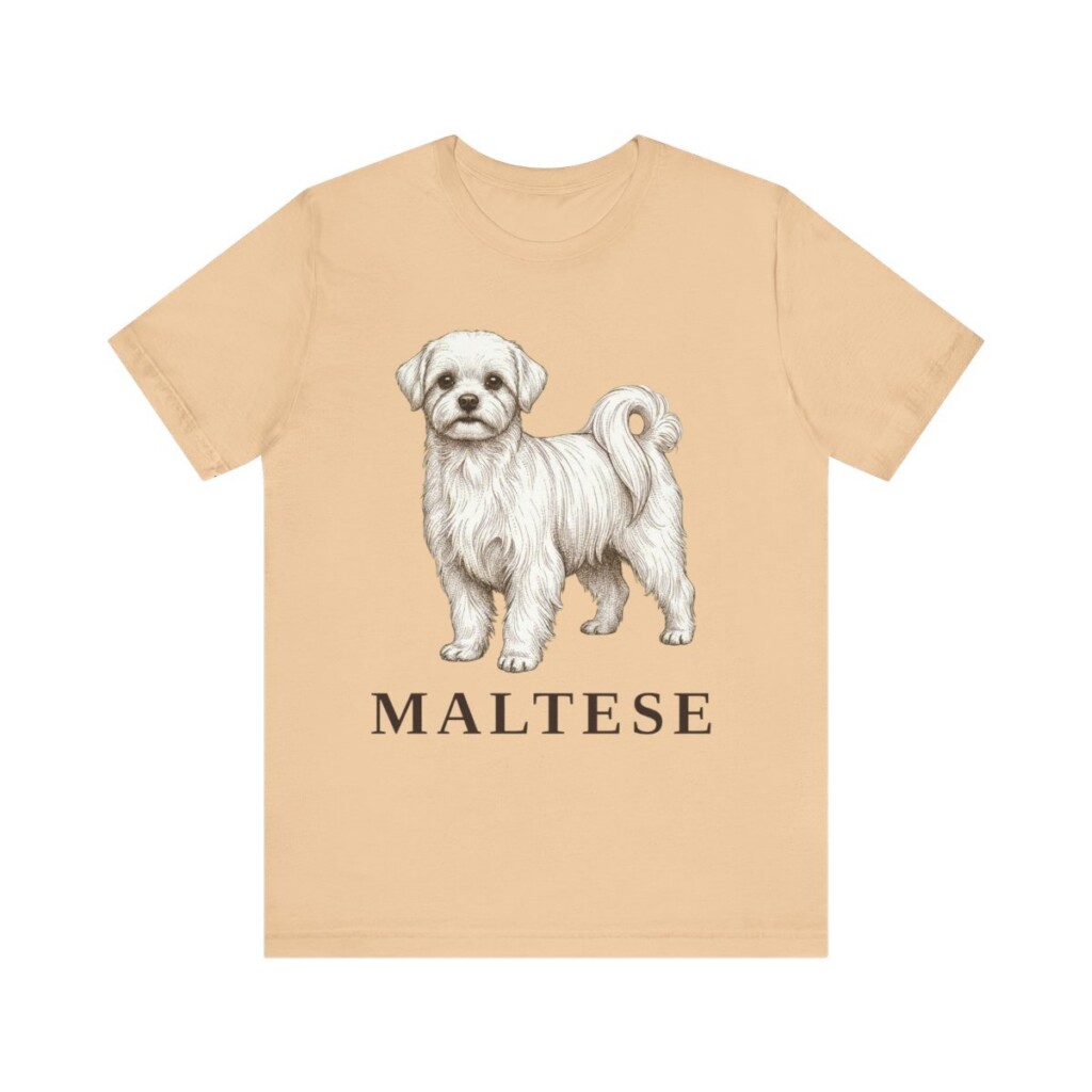 Maltese Lover Shirt, Vintage Dog Sketch Tee, Dog Lover Gift