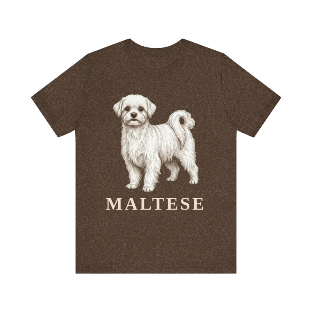 Maltese Lover Shirt, Vintage Dog Sketch Tee, Dog Lover Gift