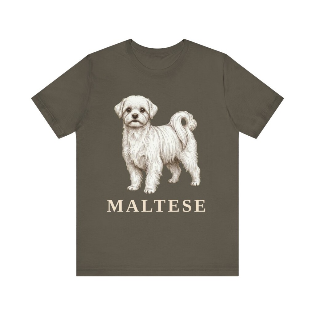 Maltese Lover Shirt, Vintage Dog Sketch Tee, Dog Lover Gift