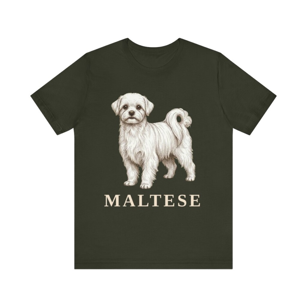Maltese Lover Shirt, Vintage Dog Sketch Tee, Dog Lover Gift