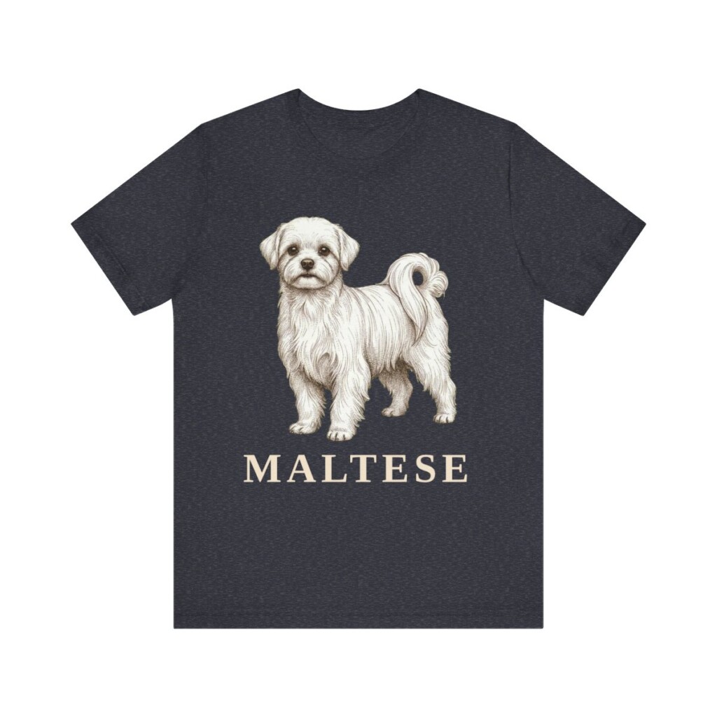 Maltese Lover Shirt, Vintage Dog Sketch Tee, Dog Lover Gift