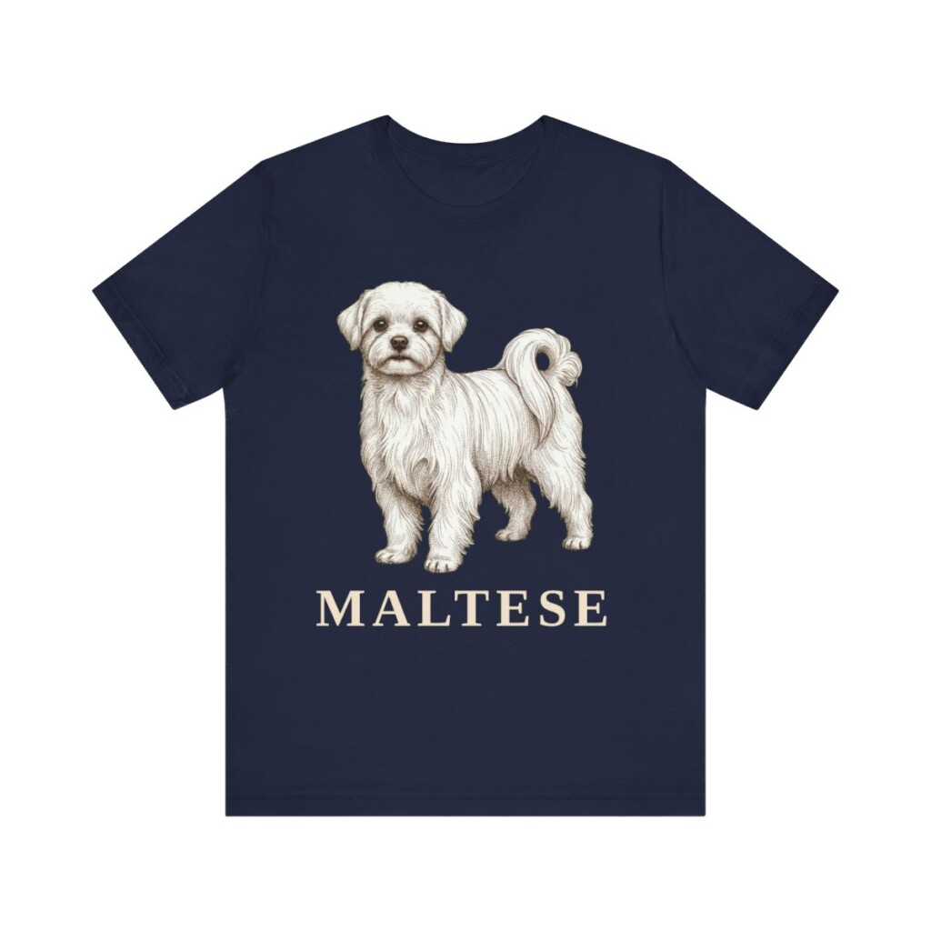 Maltese Lover Shirt, Vintage Dog Sketch Tee, Dog Lover Gift