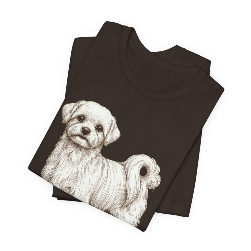Maltese Lover Shirt, Vintage Dog Sketch Tee, Dog Lover Gift