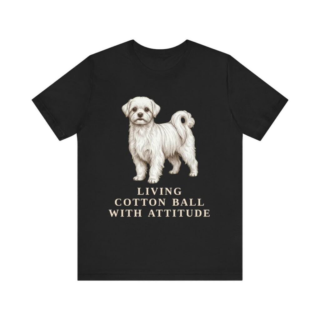 Maltese Humor Shirt, Vintage Dog Sketch Tee, Dog Humor Gift