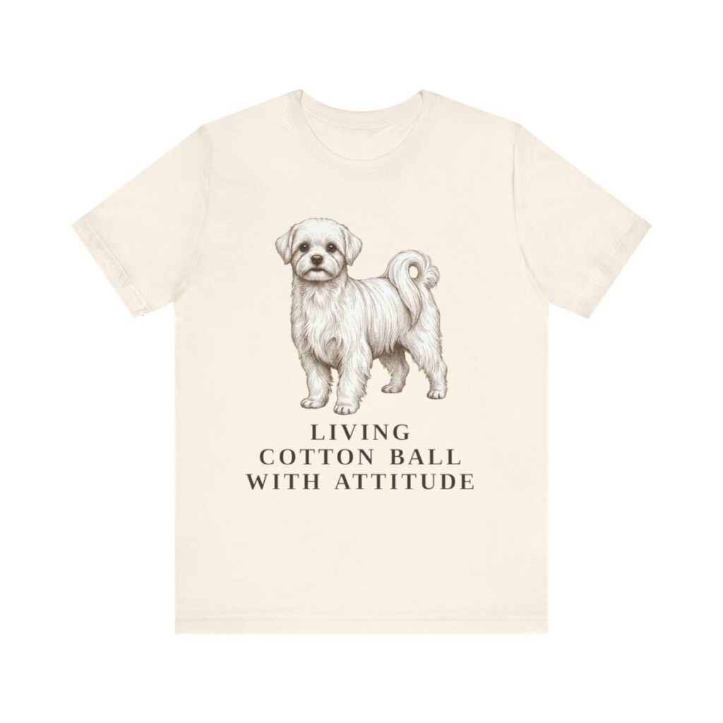 Maltese Humor Shirt, Vintage Dog Sketch Tee, Dog Humor Gift