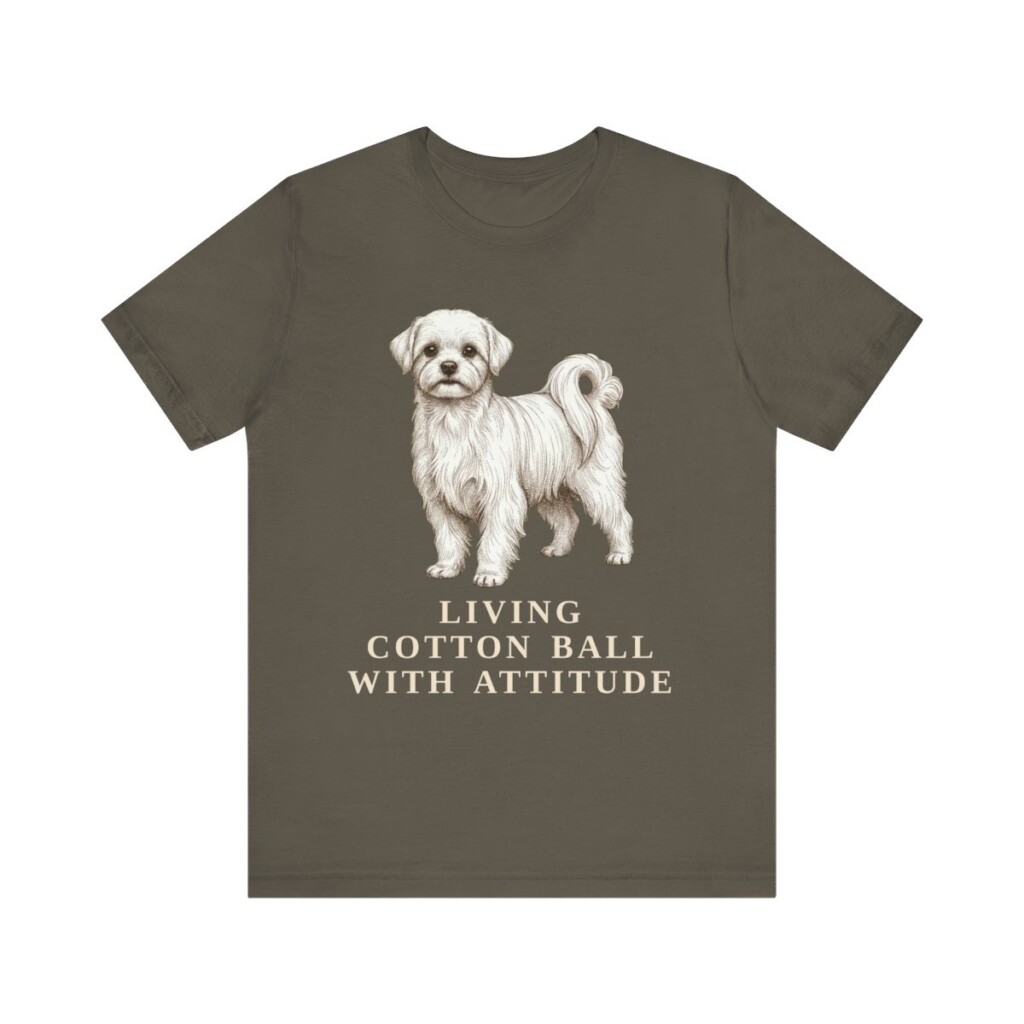 Maltese Humor Shirt, Vintage Dog Sketch Tee, Dog Humor Gift