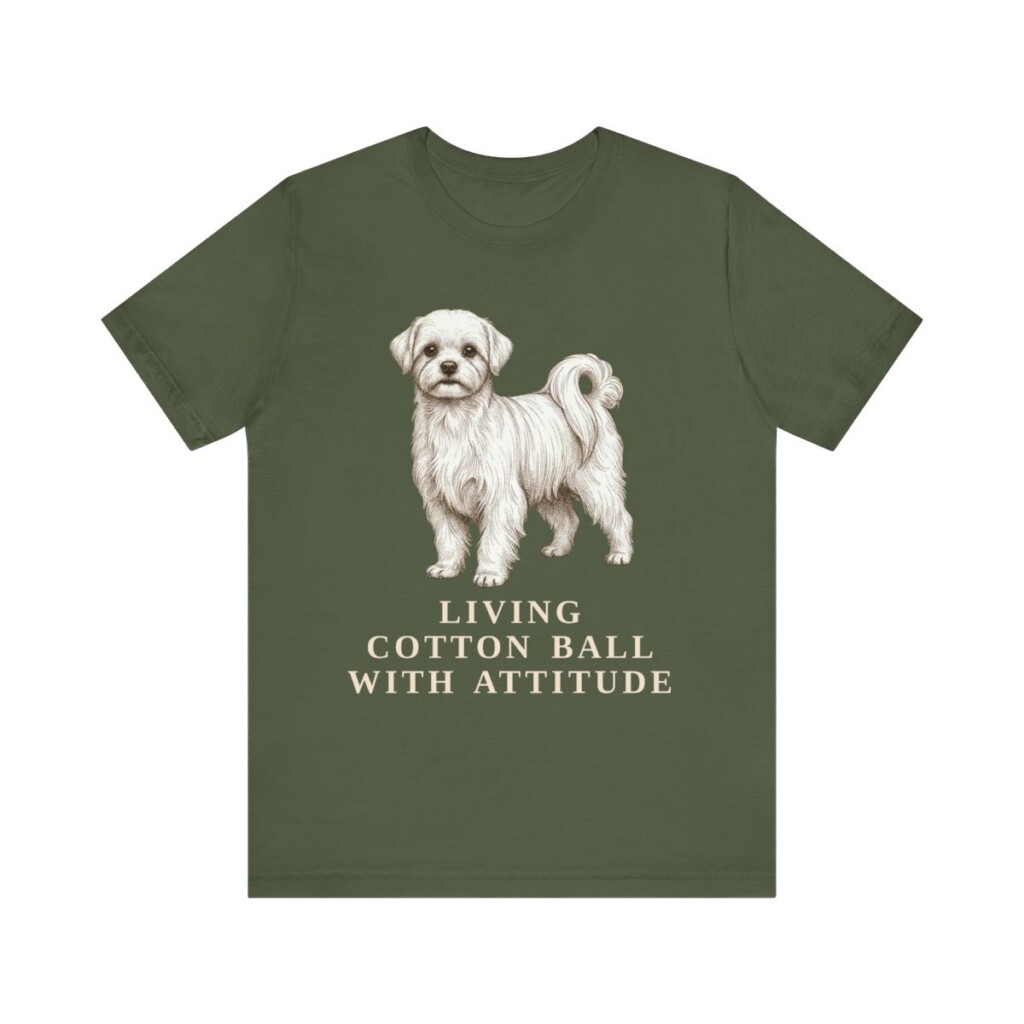 Maltese Humor Shirt, Vintage Dog Sketch Tee, Dog Humor Gift