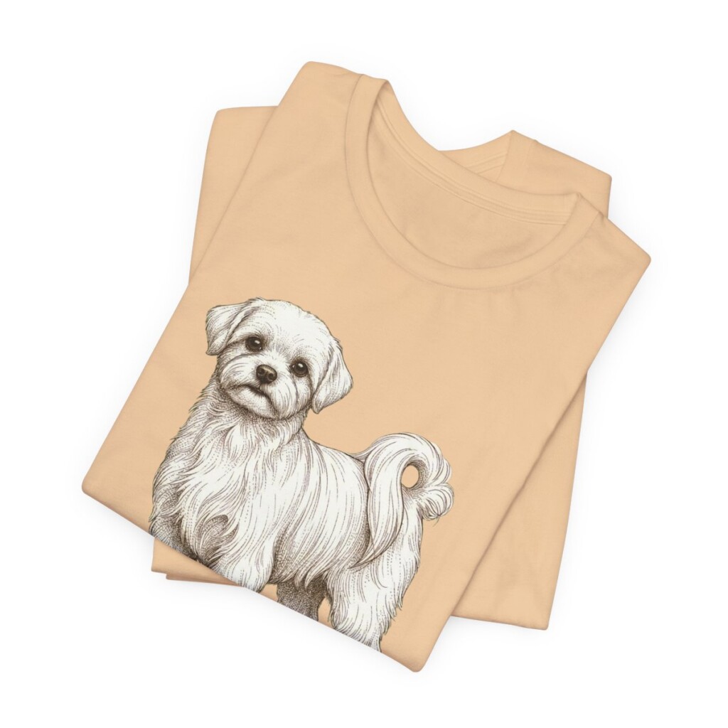 Maltese Humor Shirt, Vintage Dog Sketch Tee, Dog Humor Gift