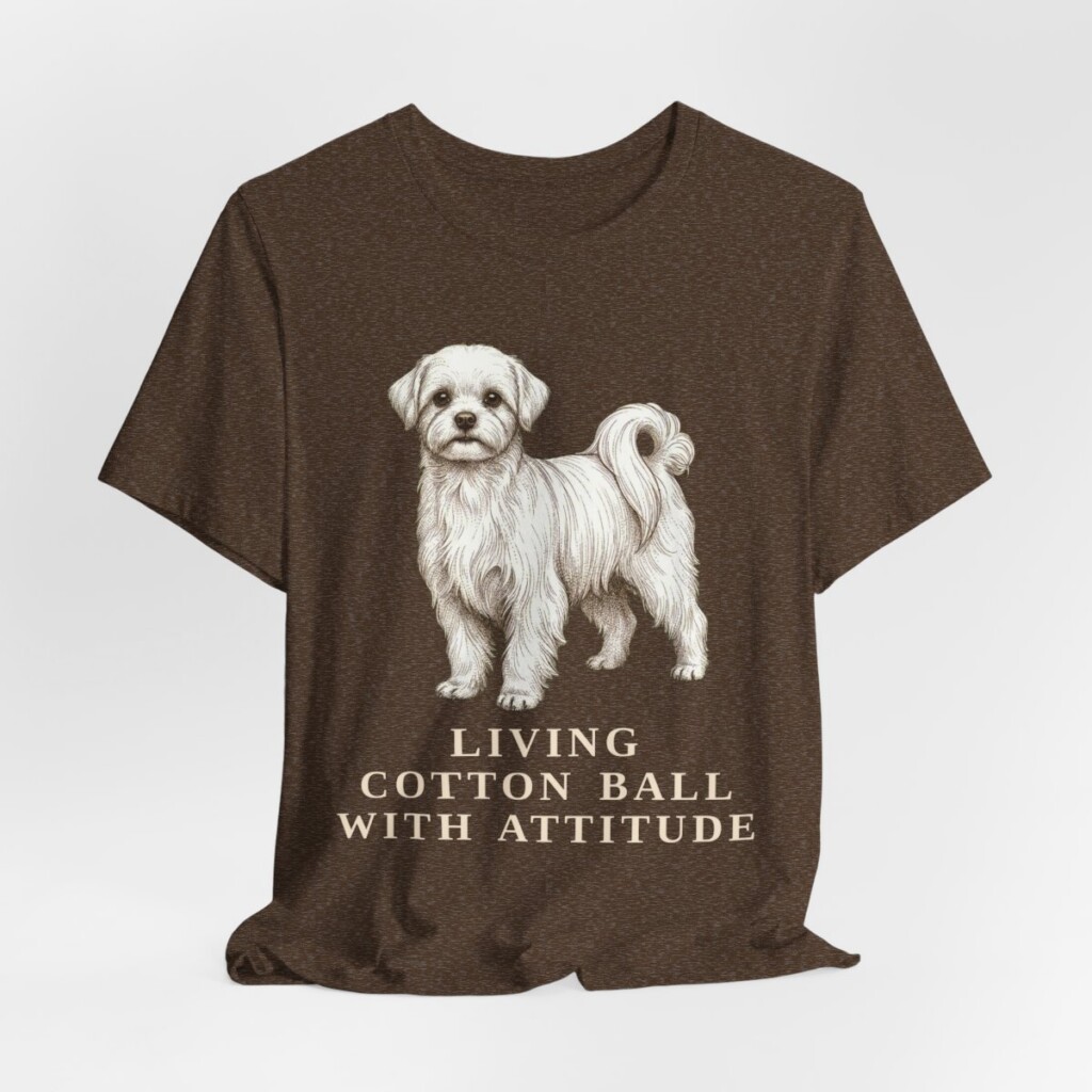 Maltese Humor Shirt, Vintage Dog Sketch Tee, Dog Humor Gift