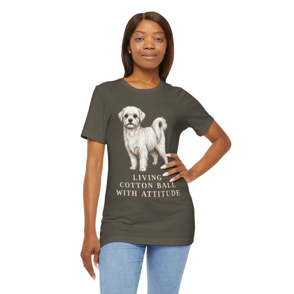 Maltese Humor Shirt, Vintage Dog Sketch Tee, Dog Humor Gift
