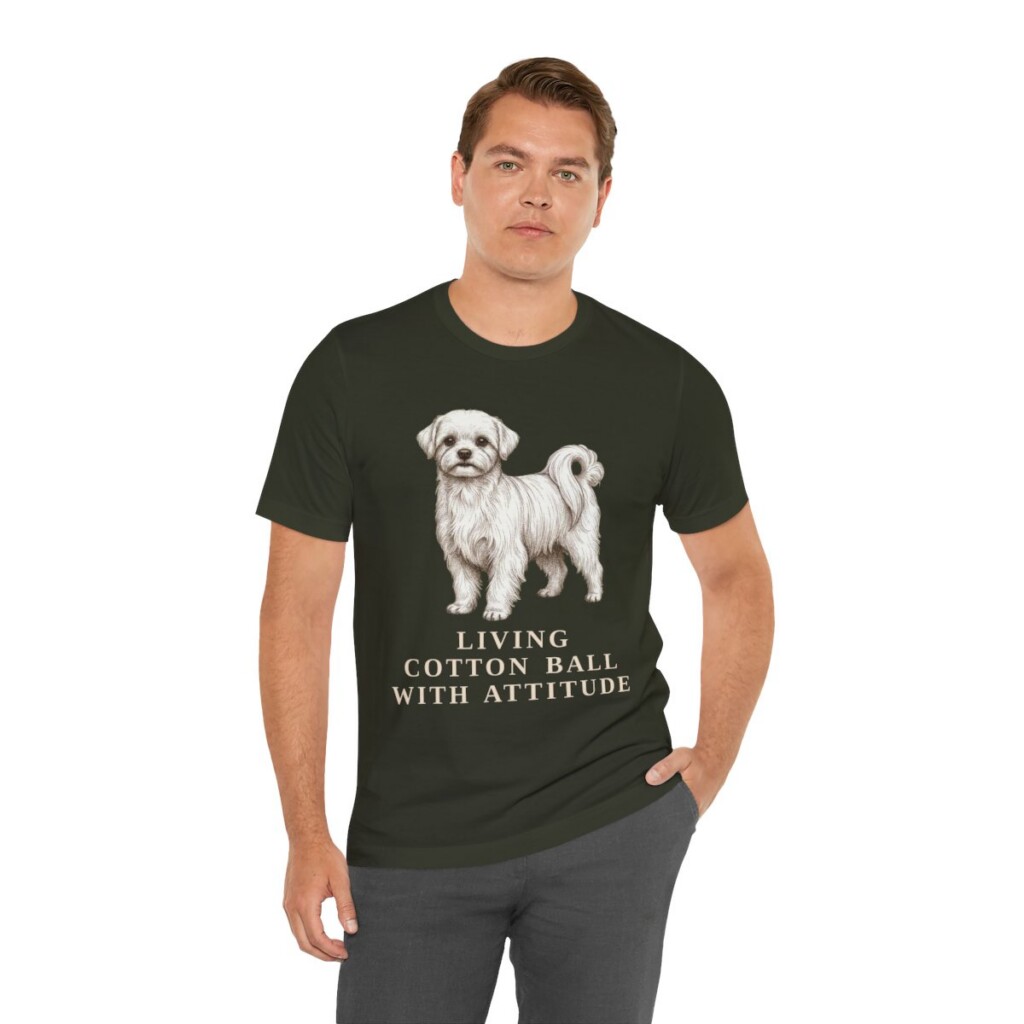 Maltese Humor Shirt, Vintage Dog Sketch Tee, Dog Humor Gift