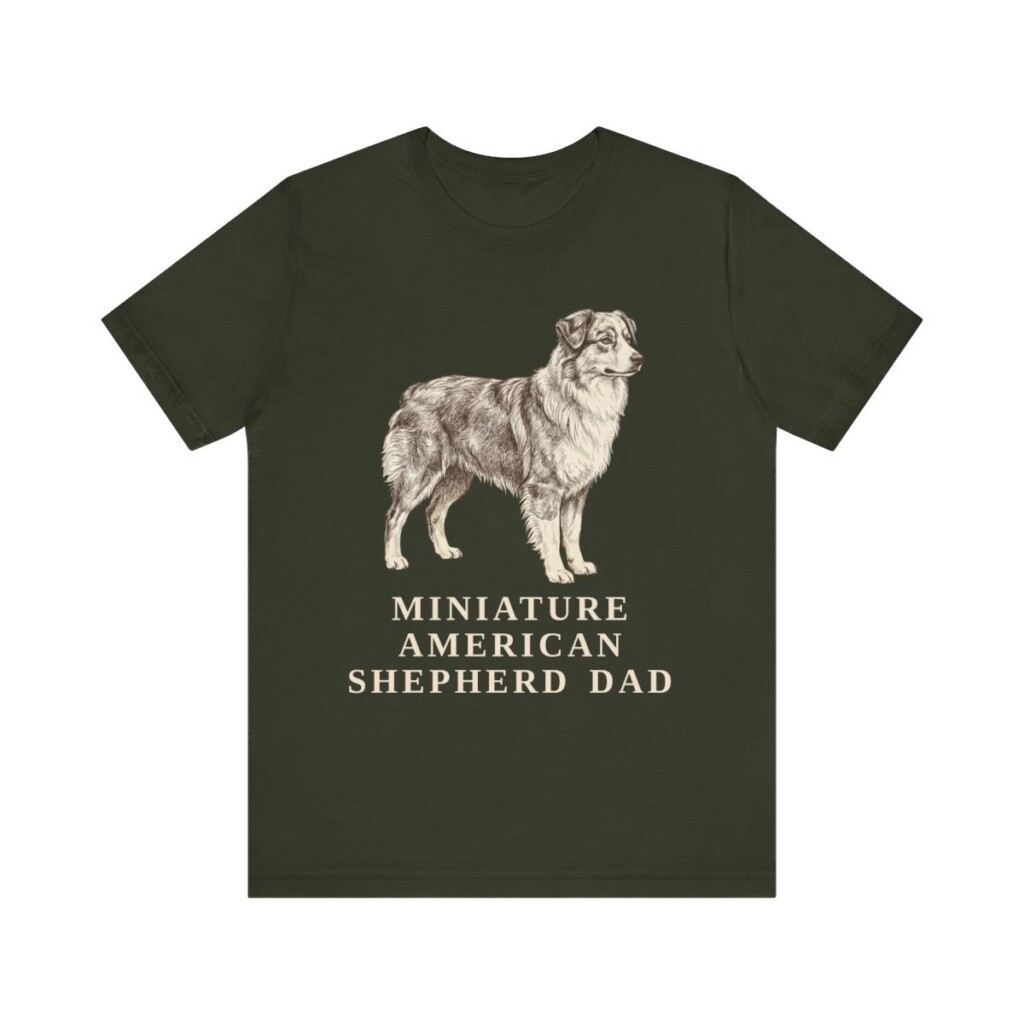 Miniature American Shepherd Dad Shirt, Vintage Dog Sketch Tee, Dog Dad Gift