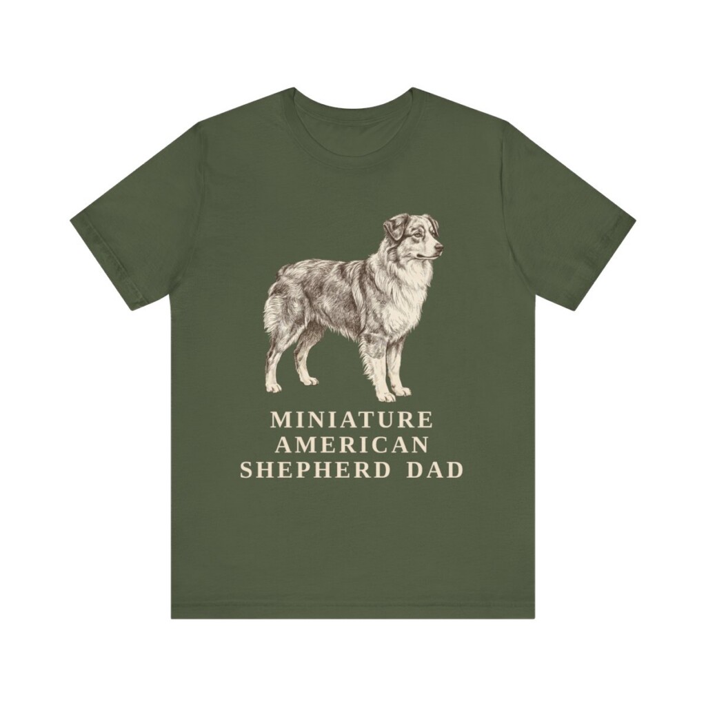 Miniature American Shepherd Dad Shirt, Vintage Dog Sketch Tee, Dog Dad Gift