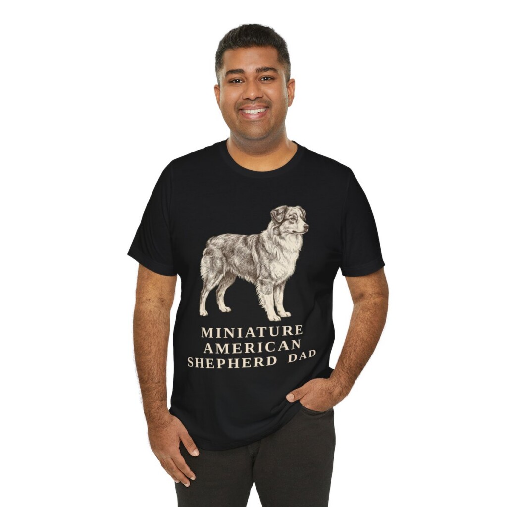 Miniature American Shepherd Dad Shirt, Vintage Dog Sketch Tee, Dog Dad Gift