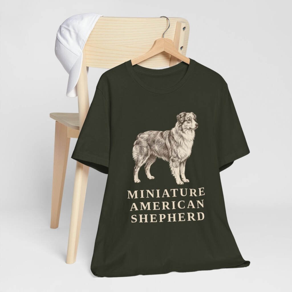 Miniature American Shepherd Lover Shirt, Vintage Dog Sketch Tee, Dog Lover Gift
