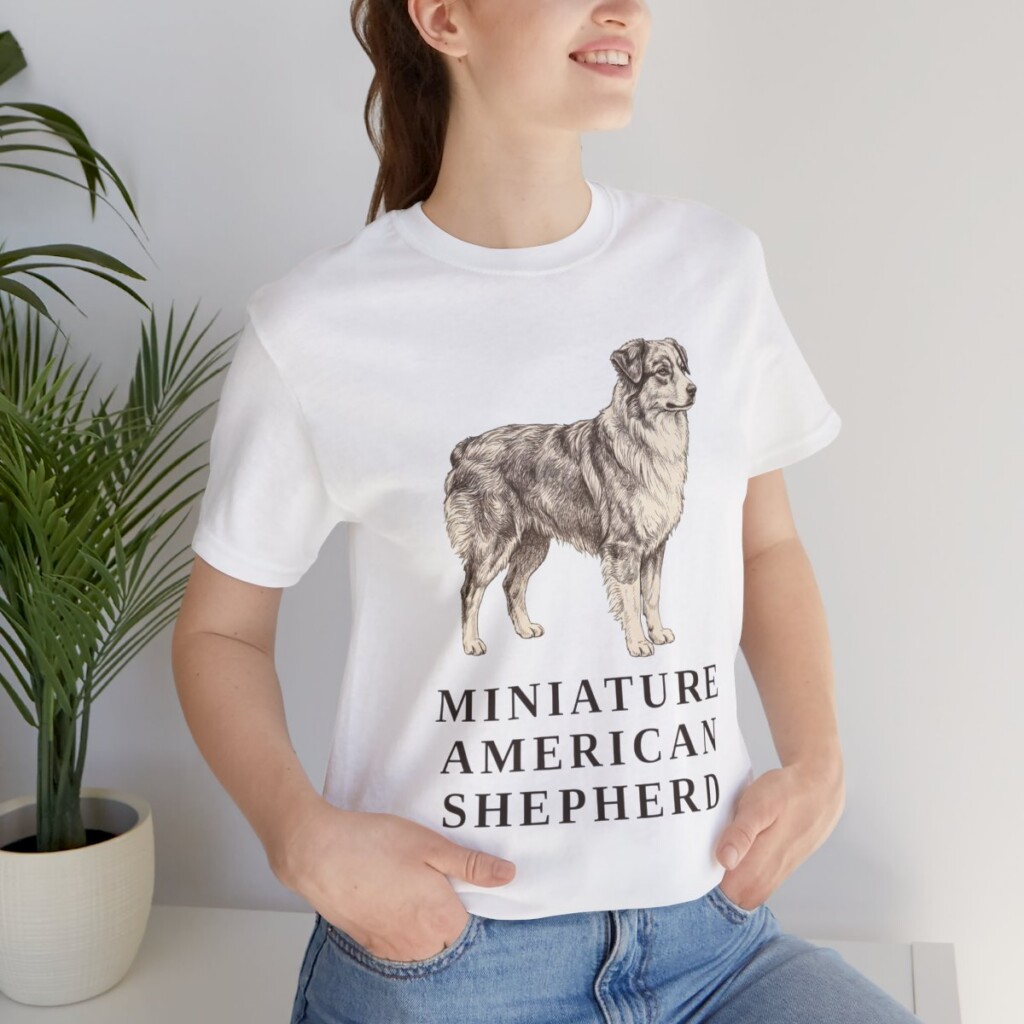 Miniature American Shepherd Lover Shirt, Vintage Dog Sketch Tee, Dog Lover Gift