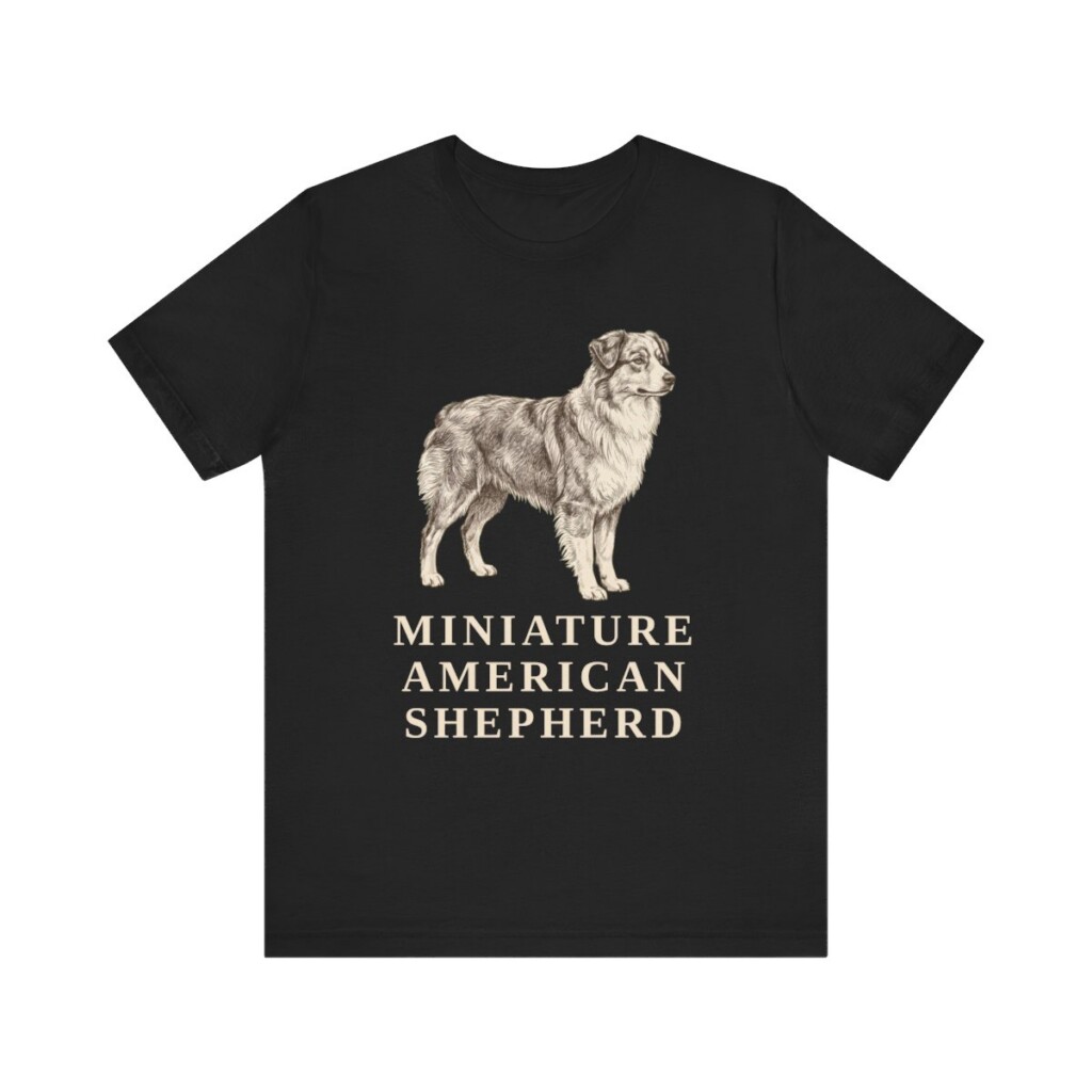 Miniature American Shepherd Lover Shirt, Vintage Dog Sketch Tee, Dog Lover Gift