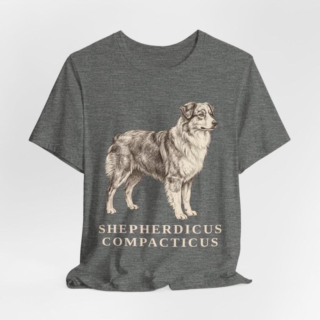 Miniature American Shepherd Latin Shirt, Vintage Dog Sketch Tee, Dog Latin Gift