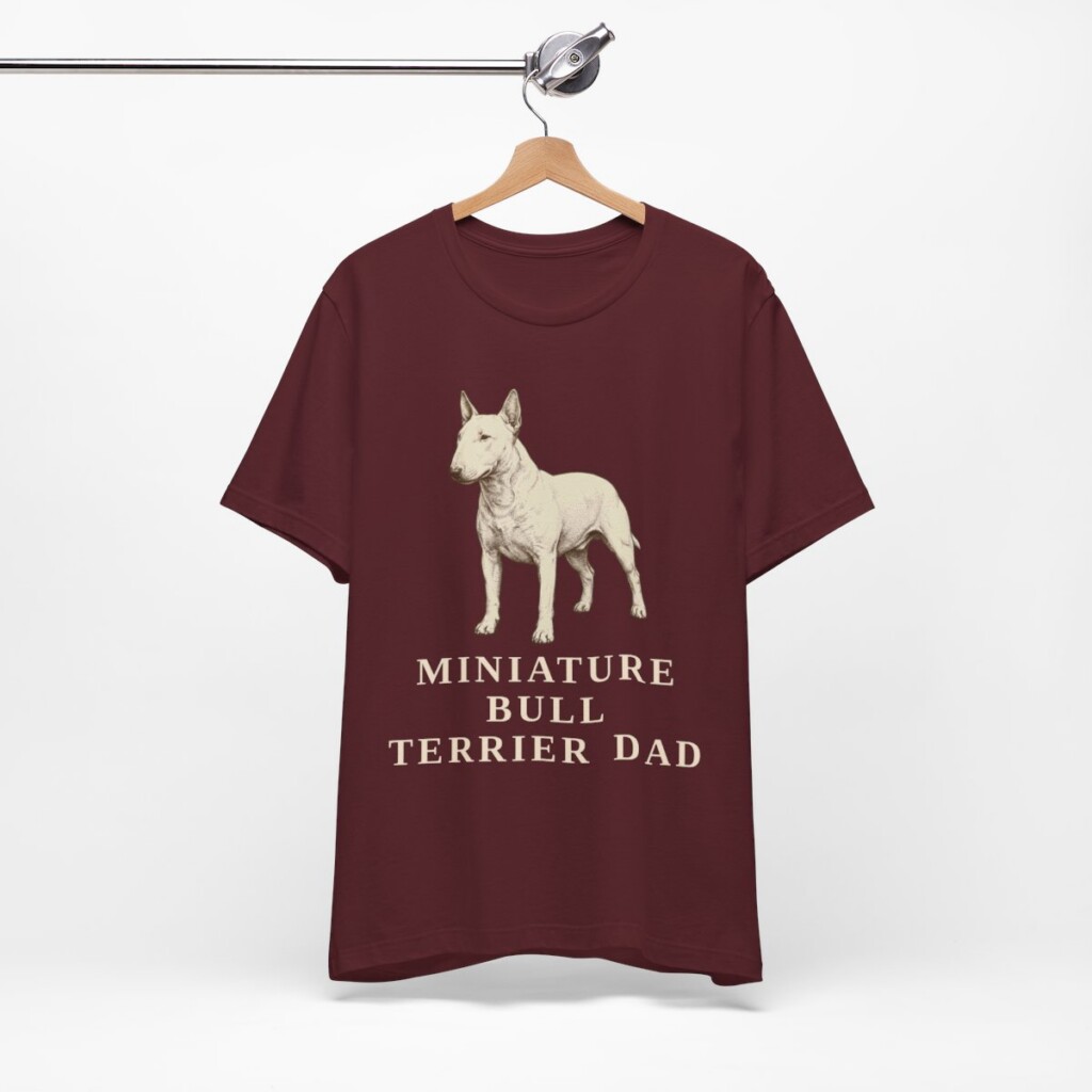 Miniature Bull Terrier Dad Shirt, Vintage Dog Sketch Tee, Dog Dad Gift