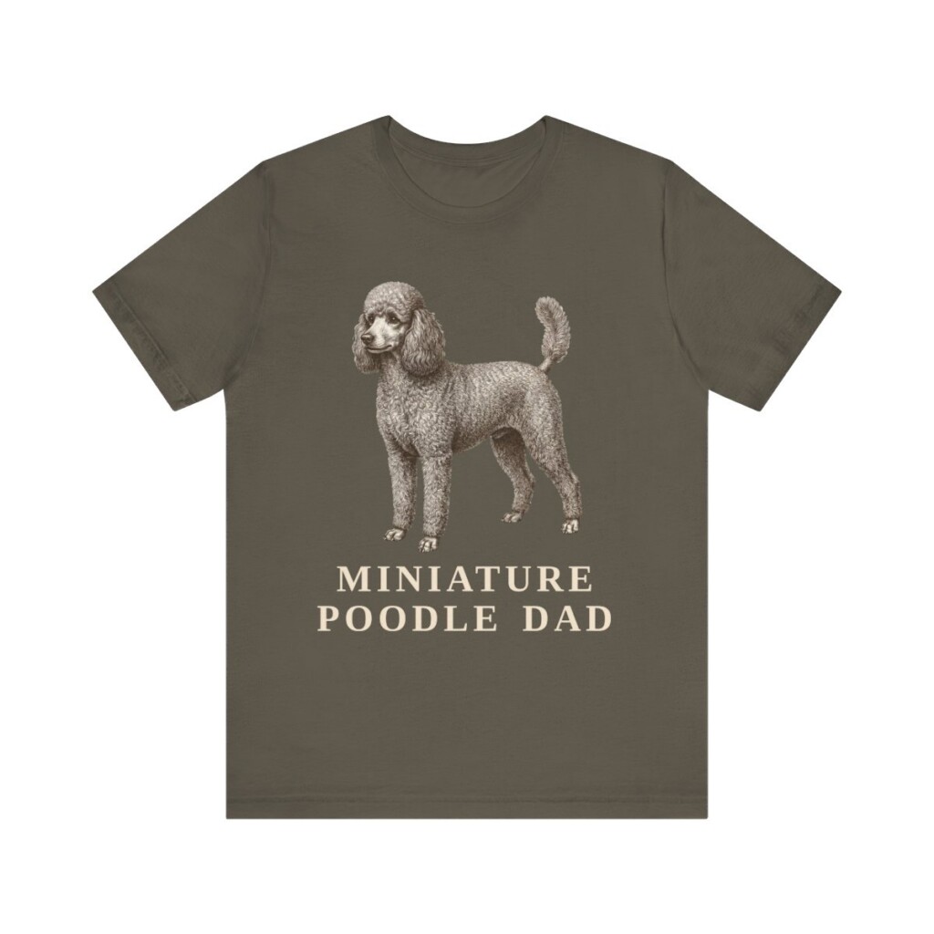Miniature Poodle Dad Shirt, Vintage Dog Sketch Tee, Dog Dad Gift