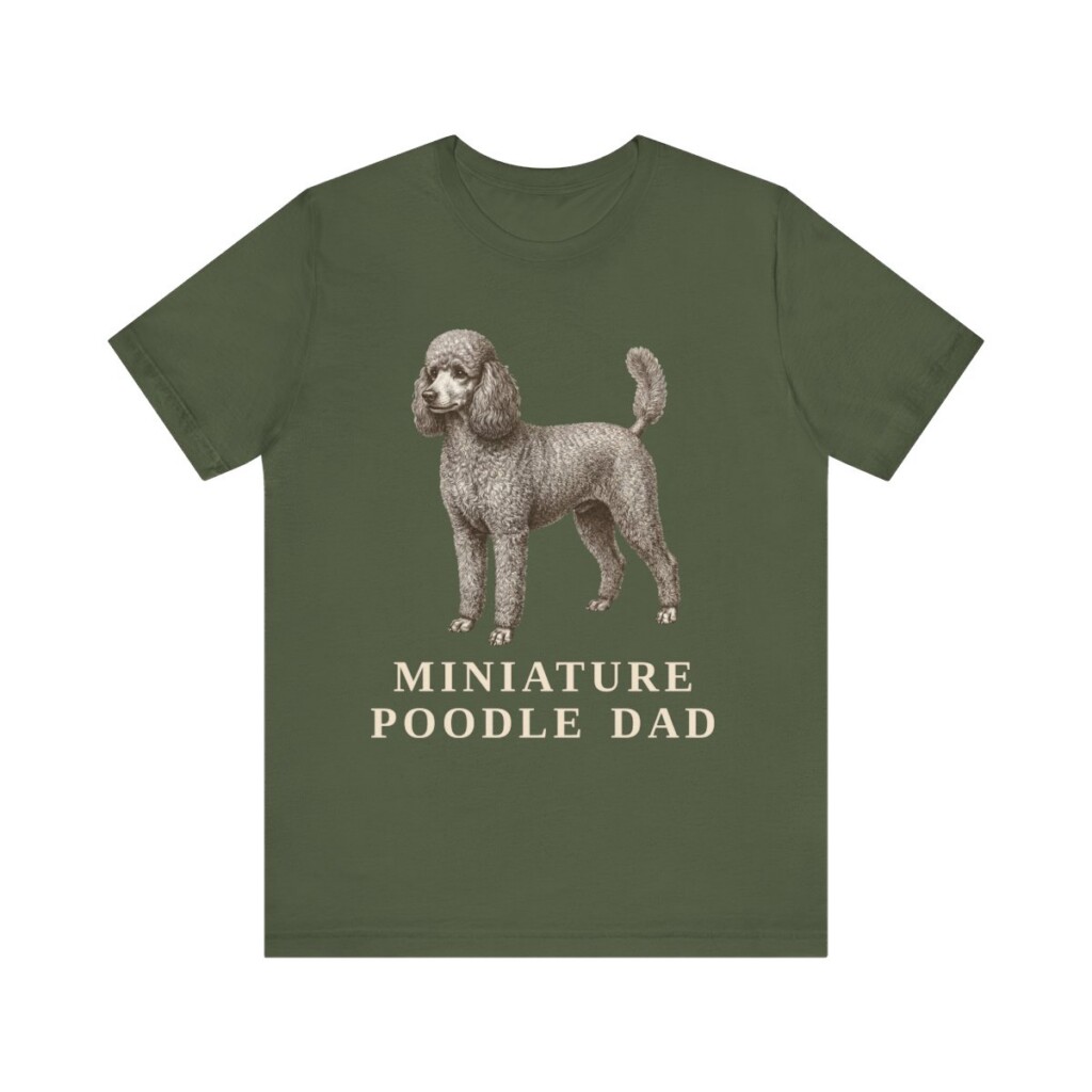 Miniature Poodle Dad Shirt, Vintage Dog Sketch Tee, Dog Dad Gift