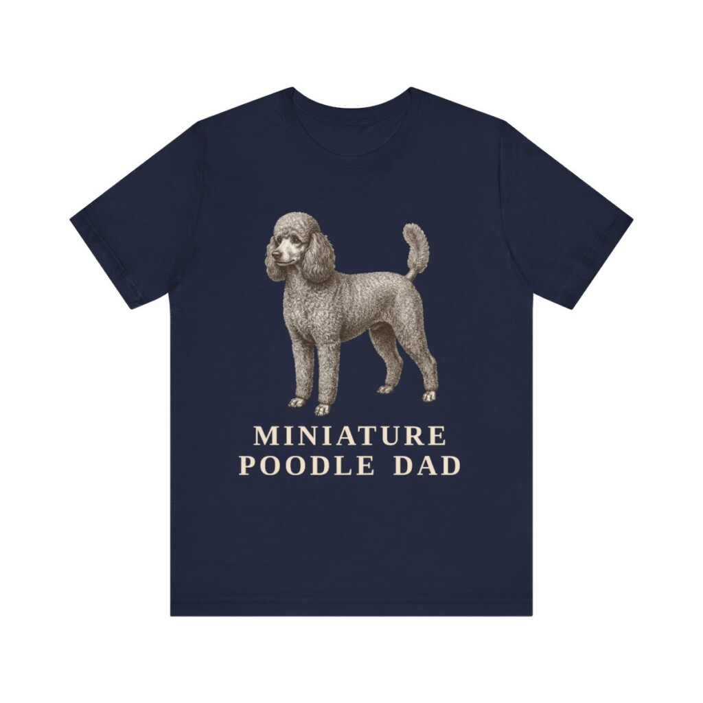 Miniature Poodle Dad Shirt, Vintage Dog Sketch Tee, Dog Dad Gift