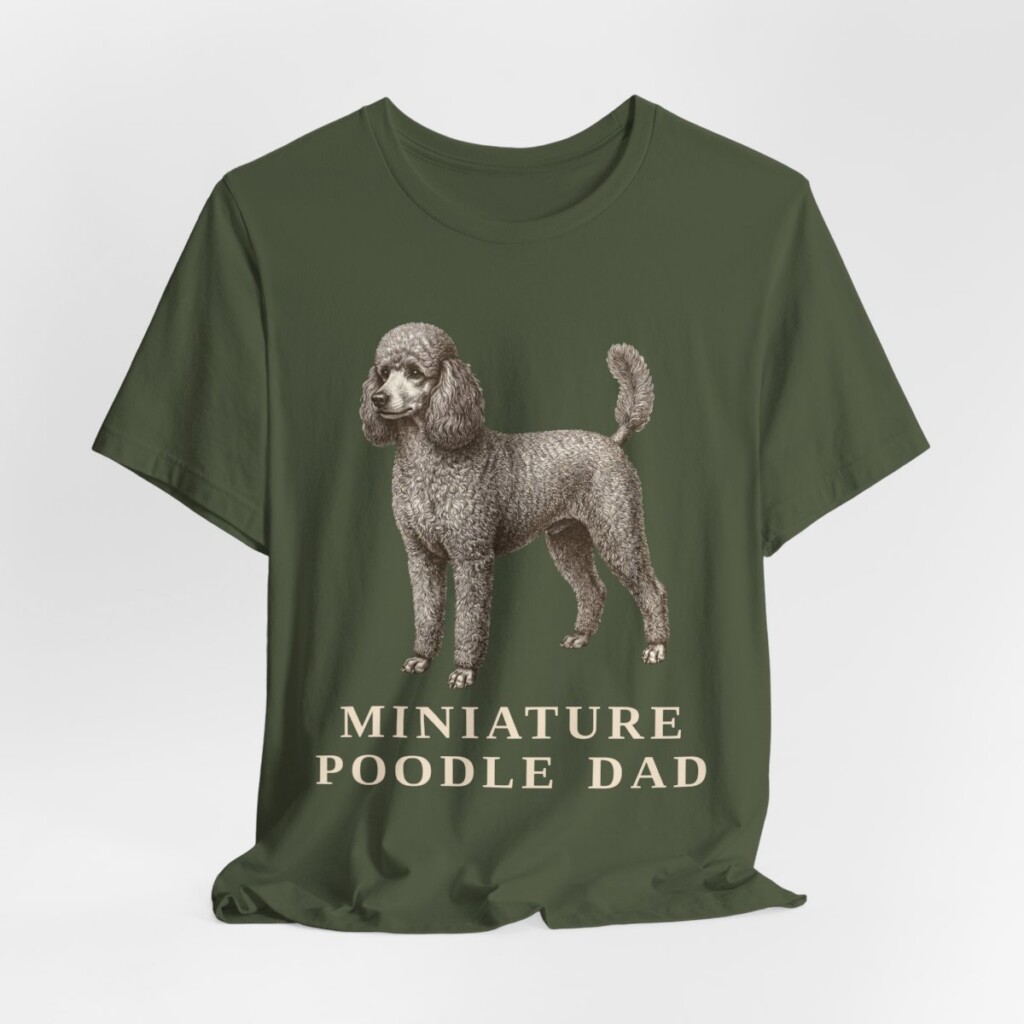 Miniature Poodle Dad Shirt, Vintage Dog Sketch Tee, Dog Dad Gift