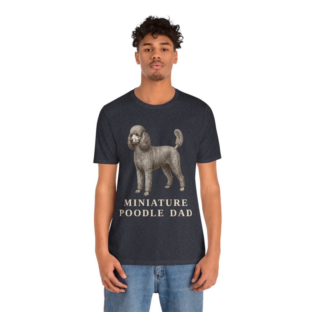 Miniature Poodle Dad Shirt, Vintage Dog Sketch Tee, Dog Dad Gift