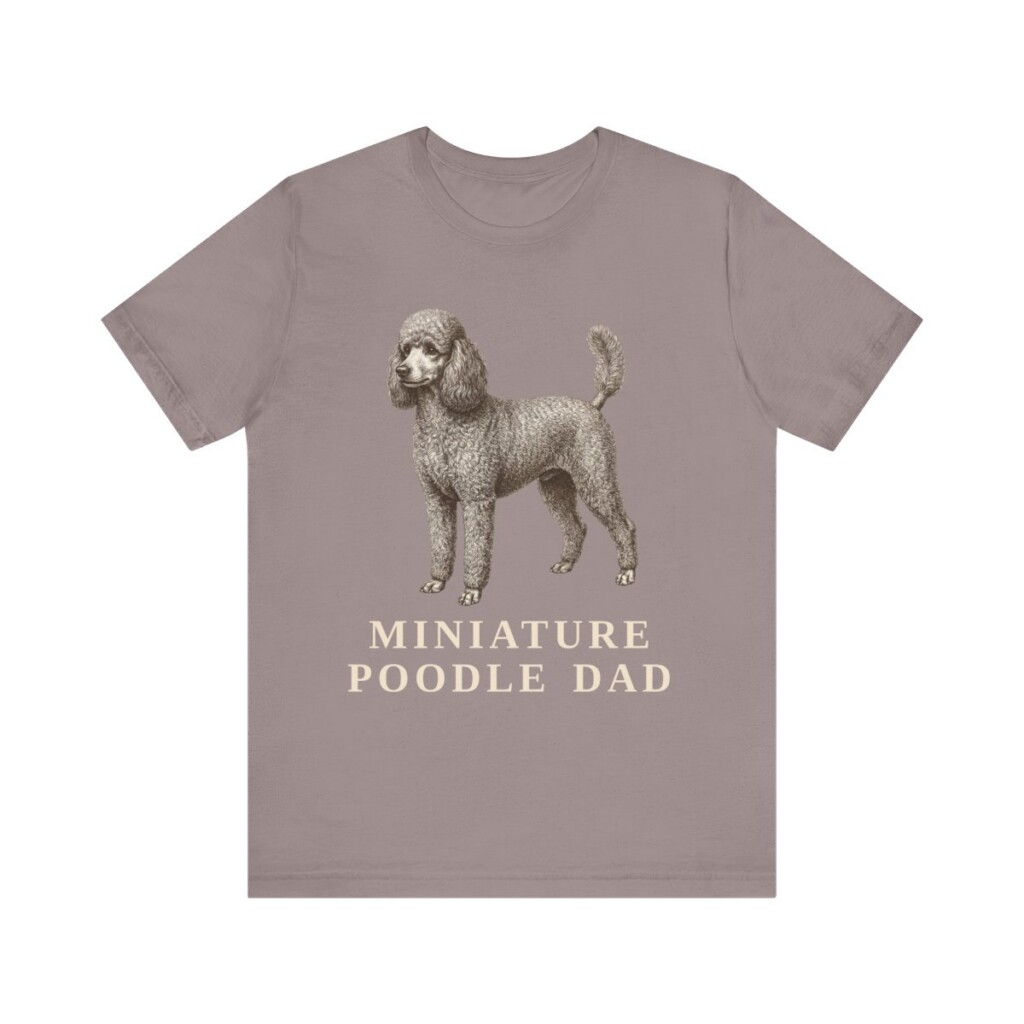 Miniature Poodle Dad Shirt, Vintage Dog Sketch Tee, Dog Dad Gift