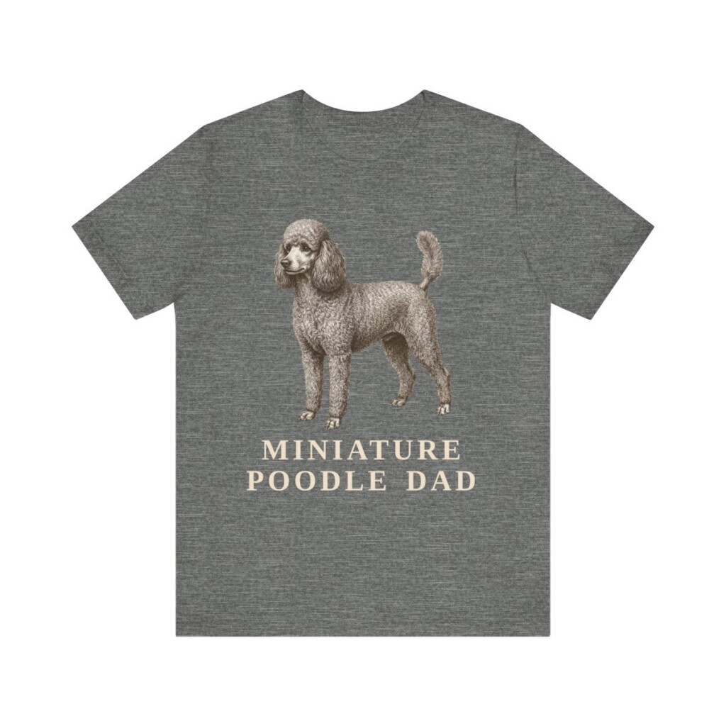 Miniature Poodle Dad Shirt, Vintage Dog Sketch Tee, Dog Dad Gift