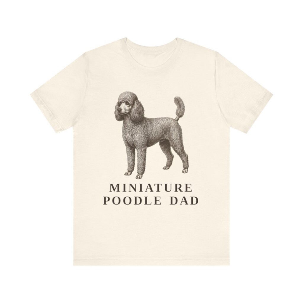 Miniature Poodle Dad Shirt, Vintage Dog Sketch Tee, Dog Dad Gift