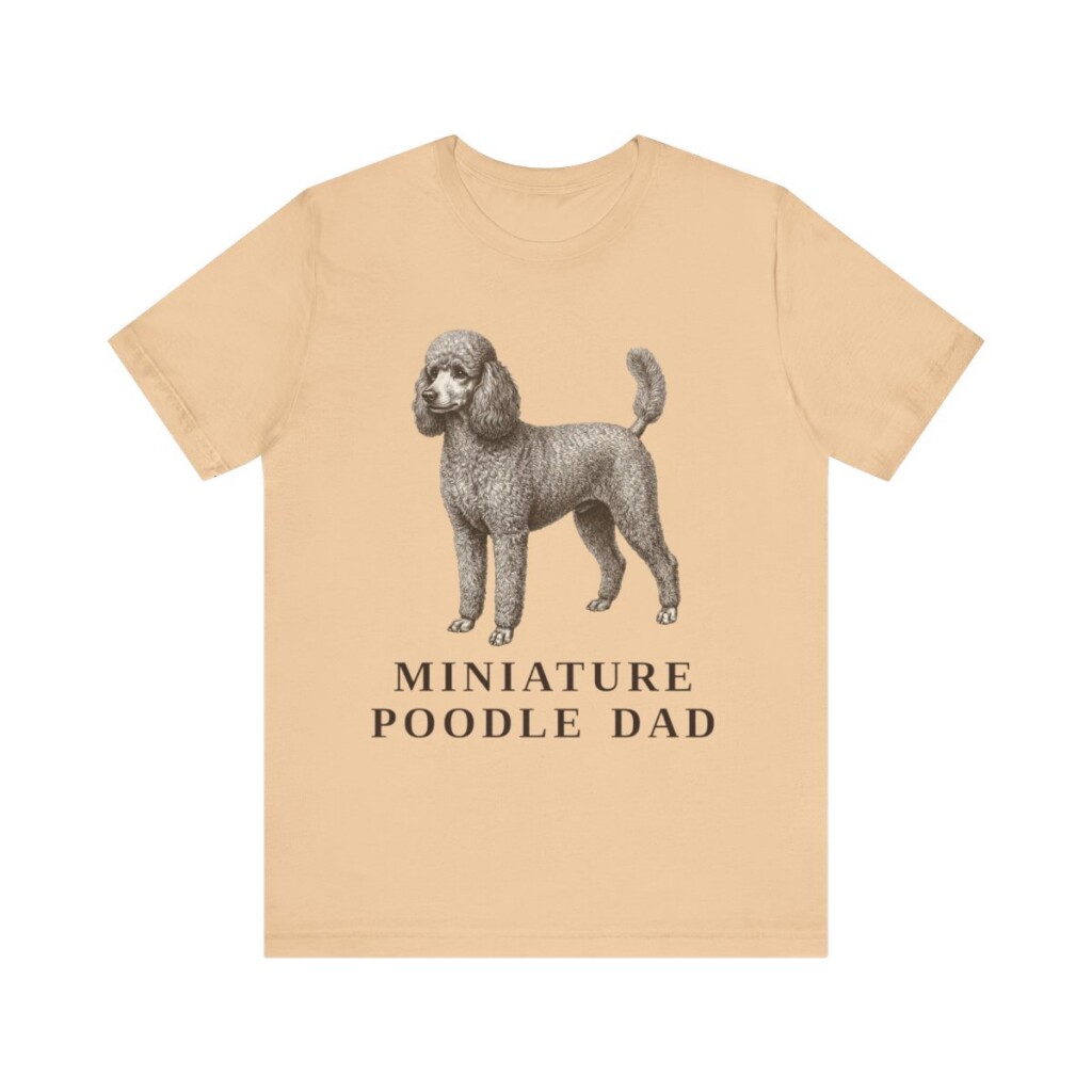 Miniature Poodle Dad Shirt, Vintage Dog Sketch Tee, Dog Dad Gift