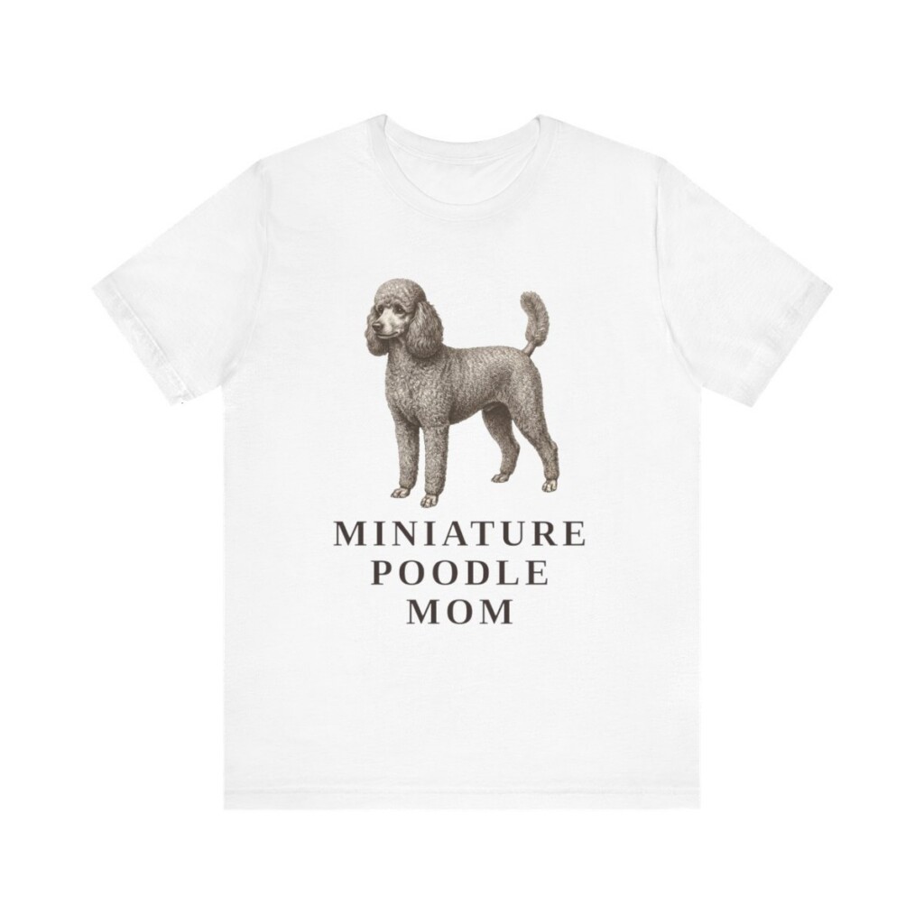 Miniature Poodle Mom Shirt, Vintage Dog Sketch Tee, Dog Mom Gift