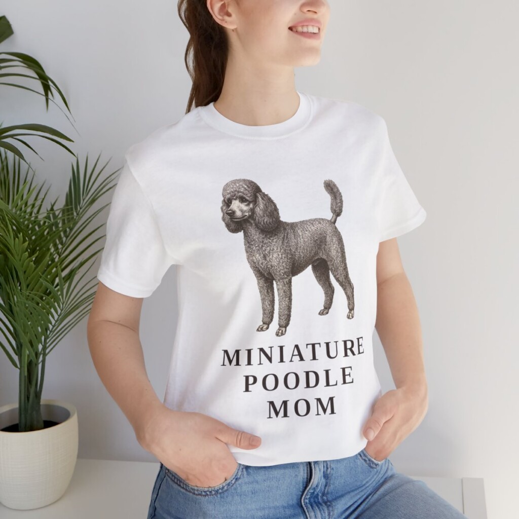 Miniature Poodle Mom Shirt, Vintage Dog Sketch Tee, Dog Mom Gift