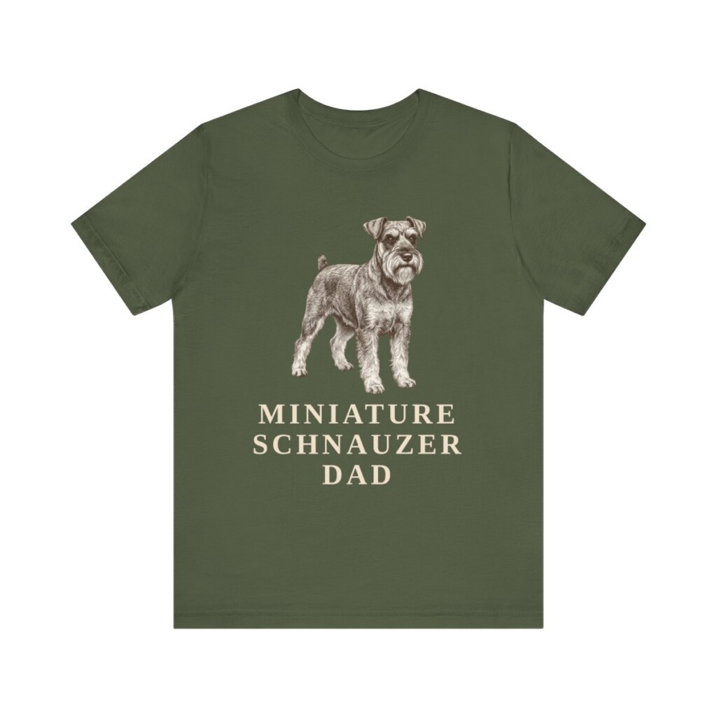Miniature Schnauzer Dad Shirt, Vintage Dog Sketch Tee, Dog Dad Gift