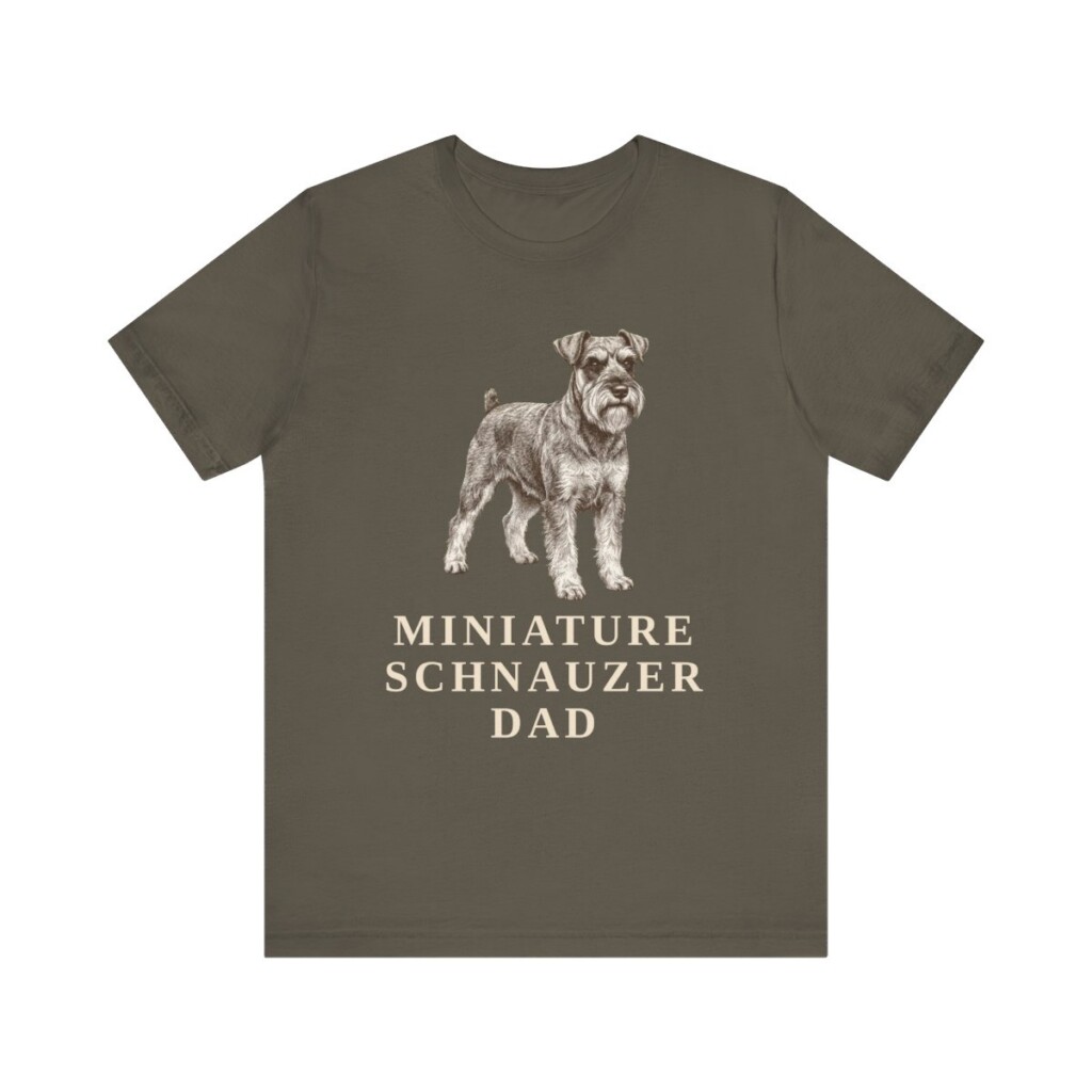 Miniature Schnauzer Dad Shirt, Vintage Dog Sketch Tee, Dog Dad Gift