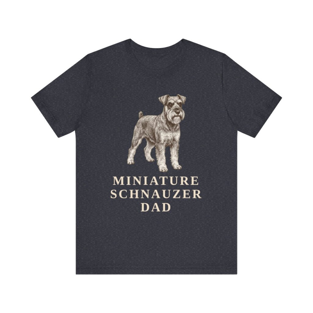 Miniature Schnauzer Dad Shirt, Vintage Dog Sketch Tee, Dog Dad Gift