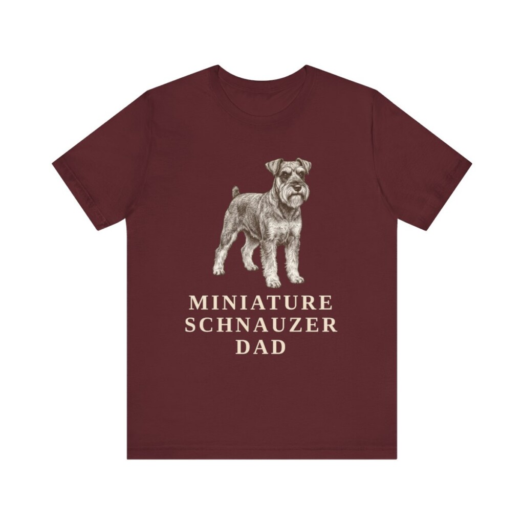 Miniature Schnauzer Dad Shirt, Vintage Dog Sketch Tee, Dog Dad Gift