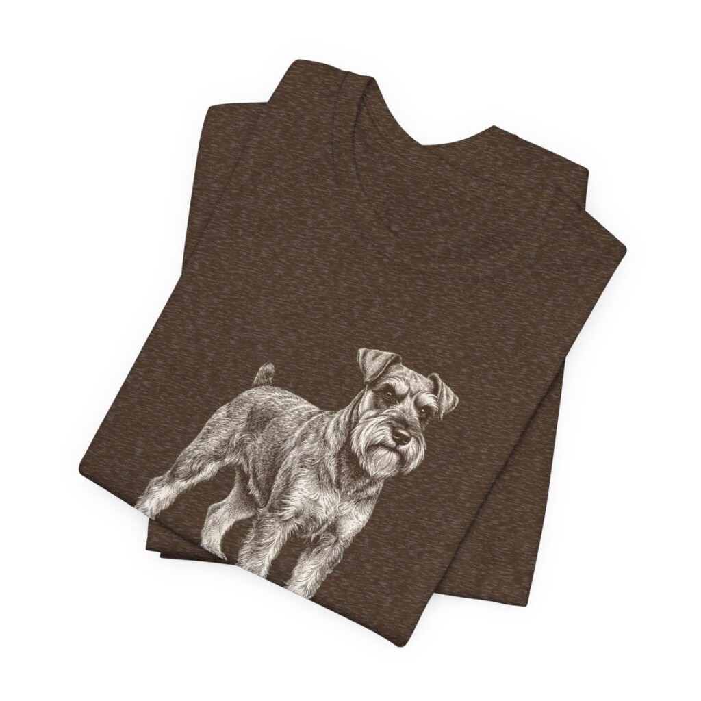 Miniature Schnauzer Dad Shirt, Vintage Dog Sketch Tee, Dog Dad Gift
