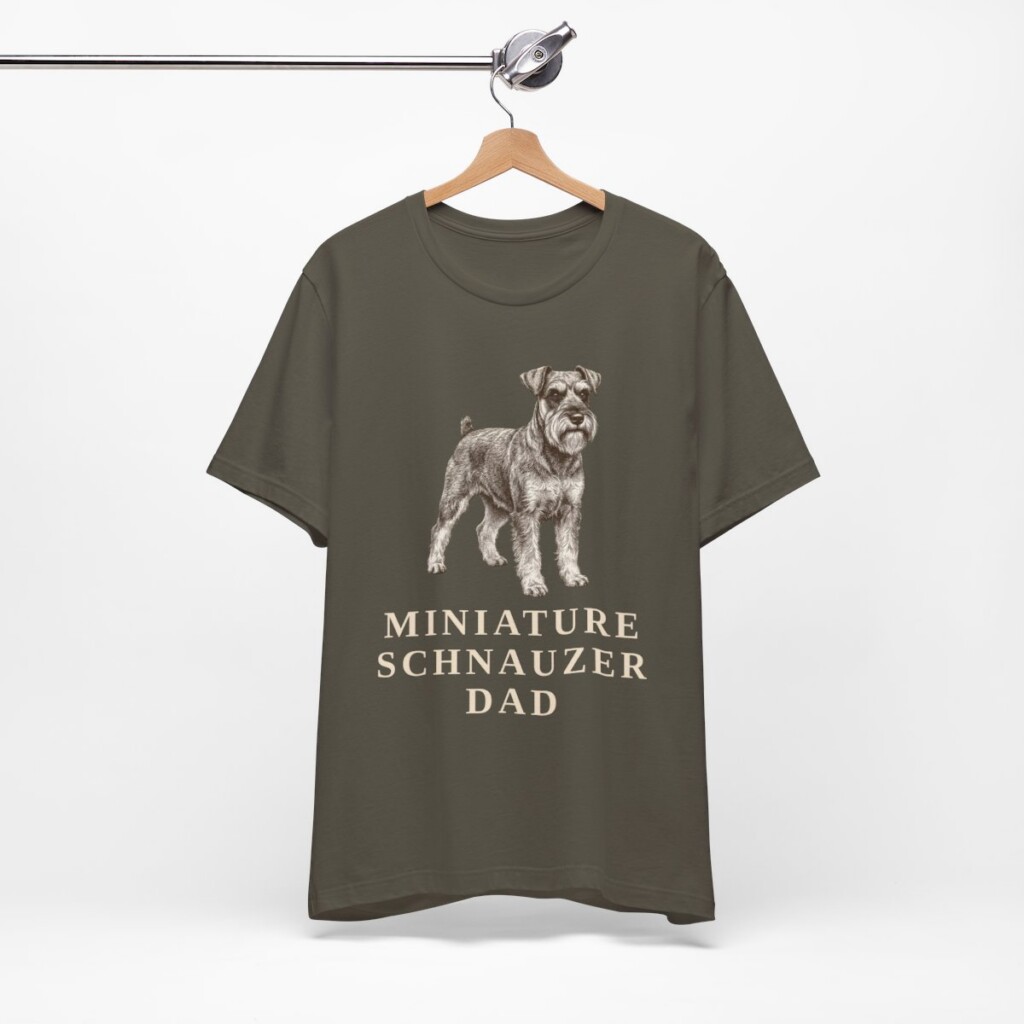 Miniature Schnauzer Dad Shirt, Vintage Dog Sketch Tee, Dog Dad Gift