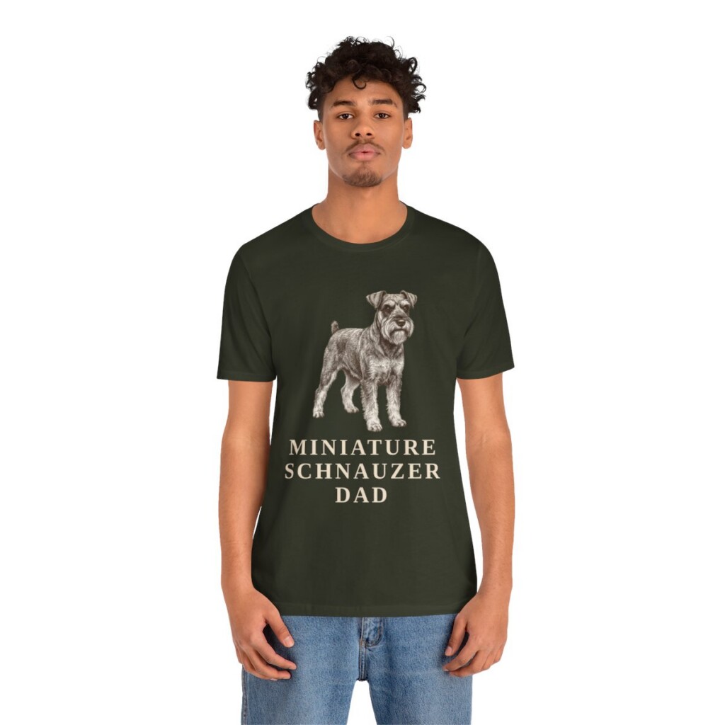Miniature Schnauzer Dad Shirt, Vintage Dog Sketch Tee, Dog Dad Gift
