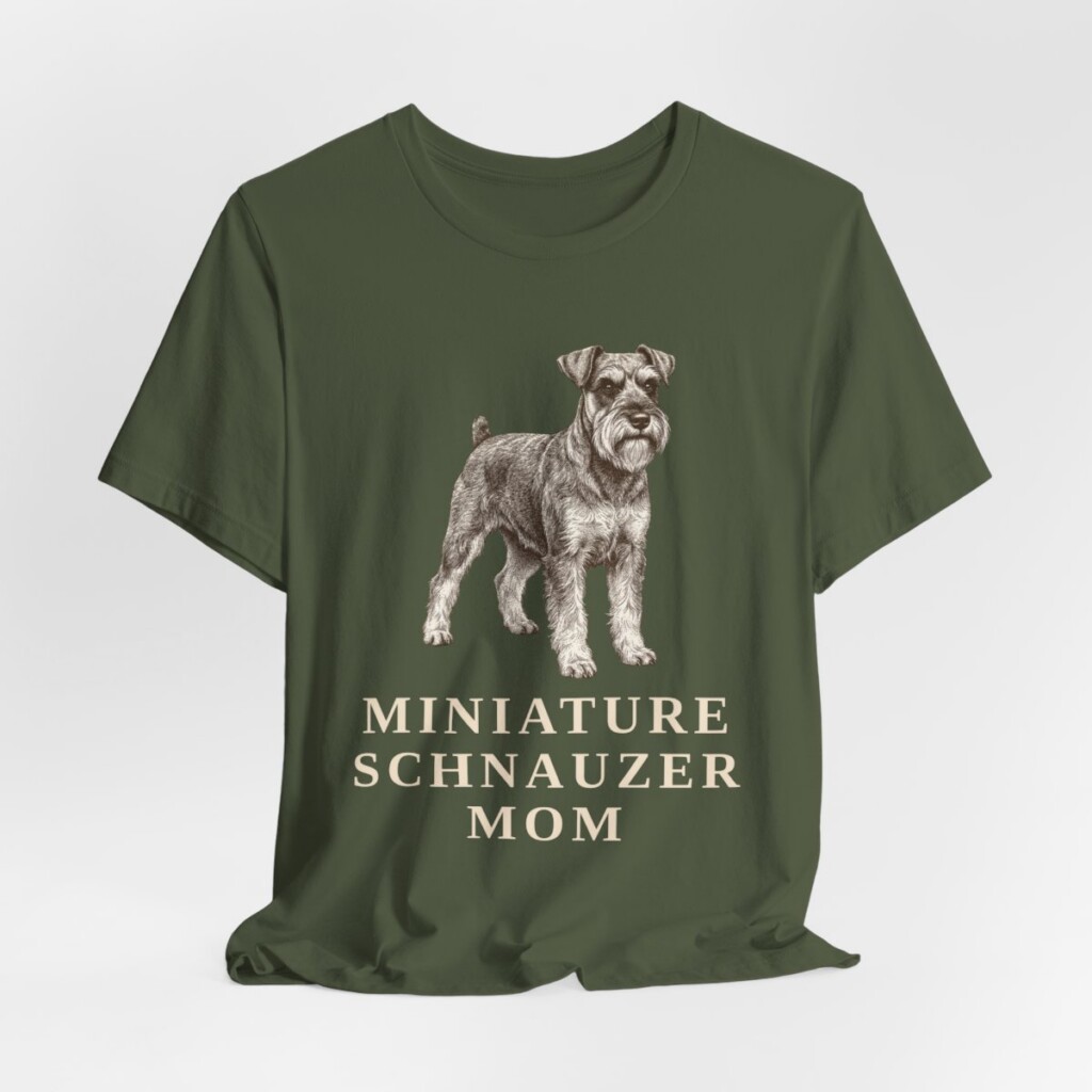 Miniature Schnauzer Mom Shirt, Vintage Dog Sketch Tee, Dog Mom Gift