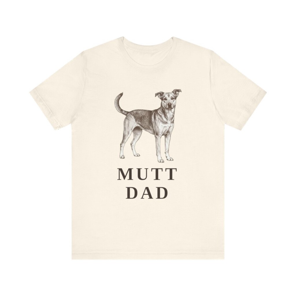 Mutt Dad Shirt, Vintage Dog Sketch Tee, Dog Dad Gift