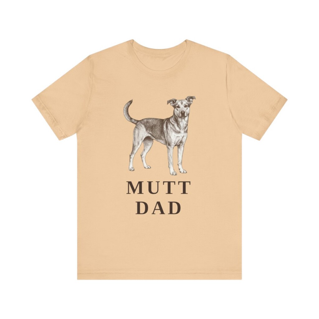 Mutt Dad Shirt, Vintage Dog Sketch Tee, Dog Dad Gift
