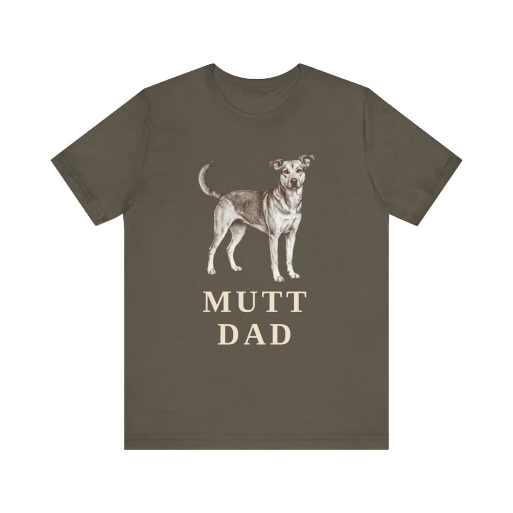 Mutt Dad Shirt, Vintage Dog Sketch Tee, Dog Dad Gift