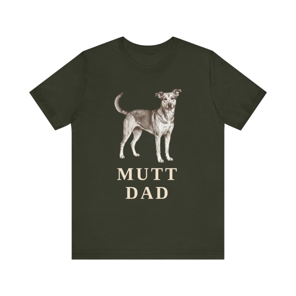 Mutt Dad Shirt, Vintage Dog Sketch Tee, Dog Dad Gift