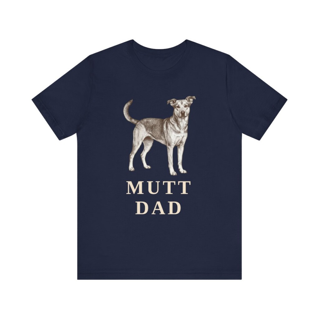 Mutt Dad Shirt, Vintage Dog Sketch Tee, Dog Dad Gift