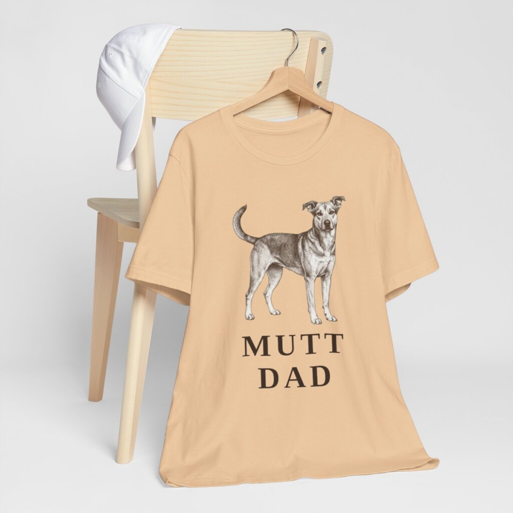 Mutt Dad Shirt, Vintage Dog Sketch Tee, Dog Dad Gift