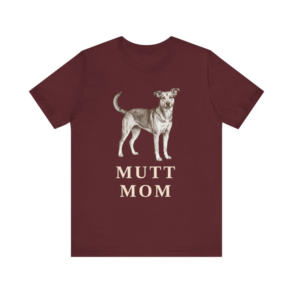 Mutt Mom Shirt, Vintage Dog Sketch Tee, Dog Mom Gift